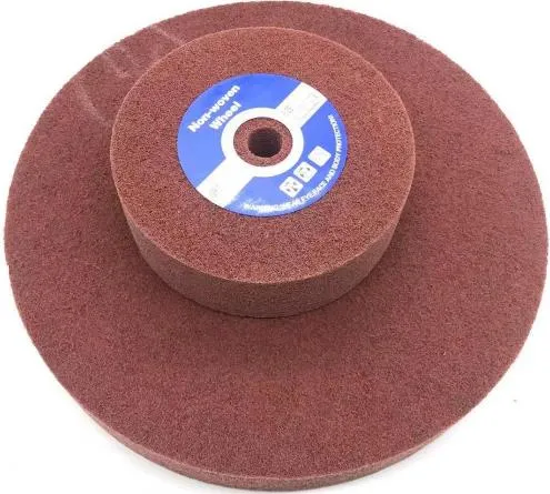 Non Woven Buffing Wheel 8"X2" U3/7p Maroon Alox for Stainless/Wood/Metal/Varnish